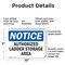 Signmission Authorized Ladder Storage Area, 10 in W x Rectangle, Plastic OS-2PACK-NS-P-710-L-10238 - alternate 2